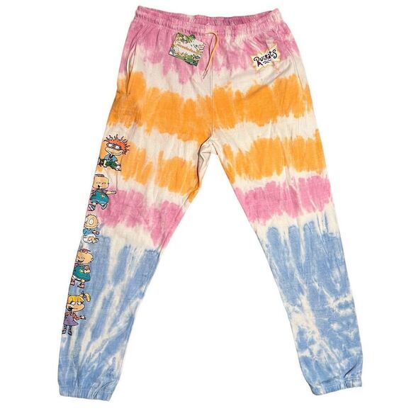 Rugrats Sweatpants WMNS 1X Tie Dye Nickelodeon Pink Tommy Spring Easter Colorful - Picture 1 of 8